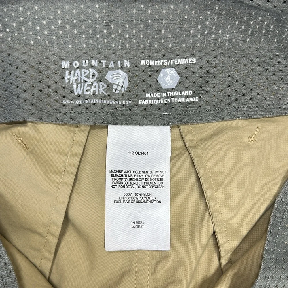 Mountain Hardware Women's Belted Cargo Shorts sz 4 Tan Nylon Hiking Outdoor 8” - Picture 9 of 16
